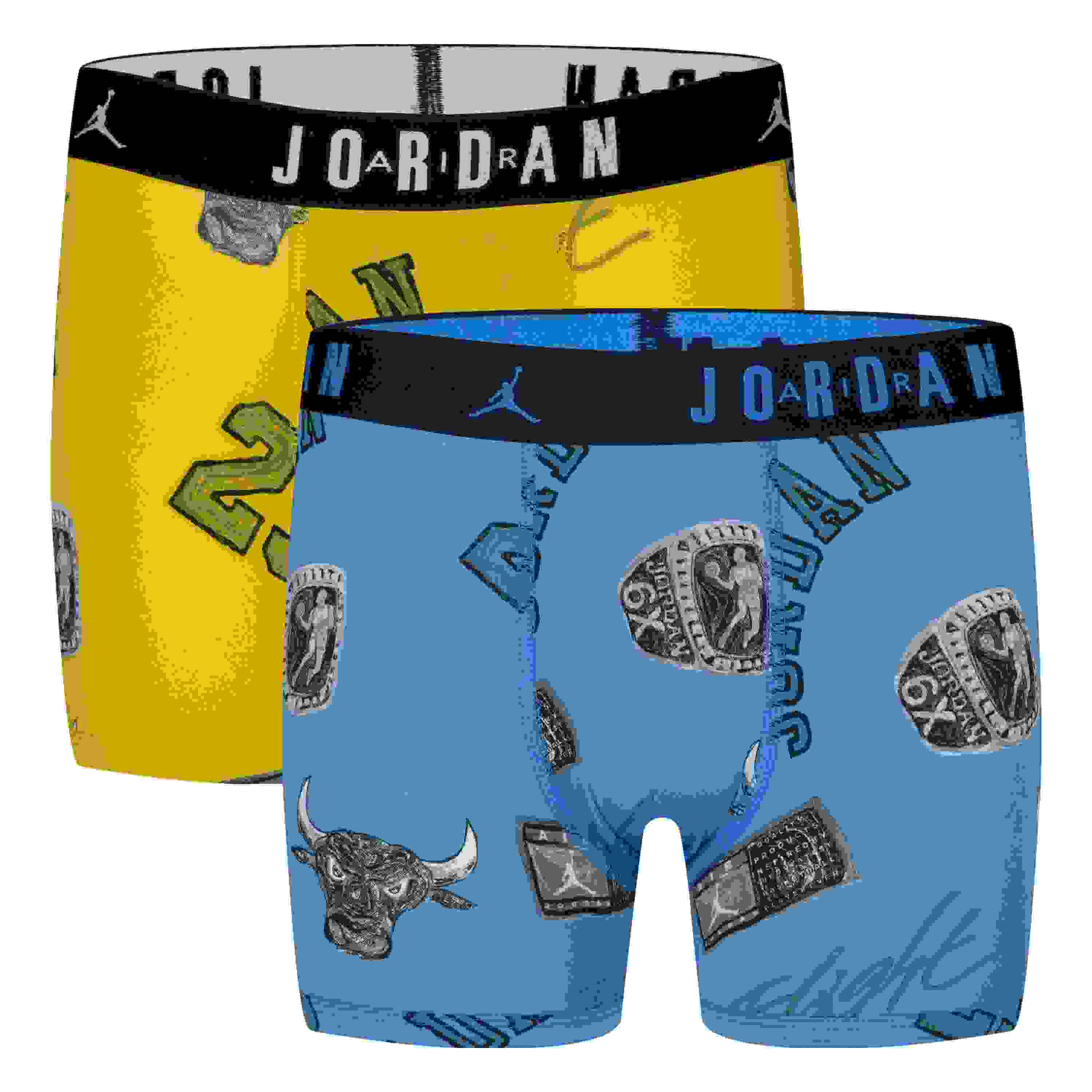 Jordan 2-Pack Printed Big Kids' Blue/Yellow Boxer Briefs